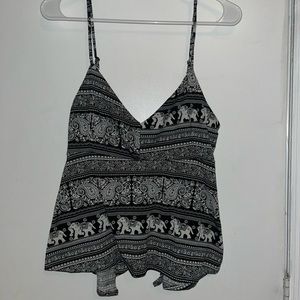 Black and White Elephant Tank Top